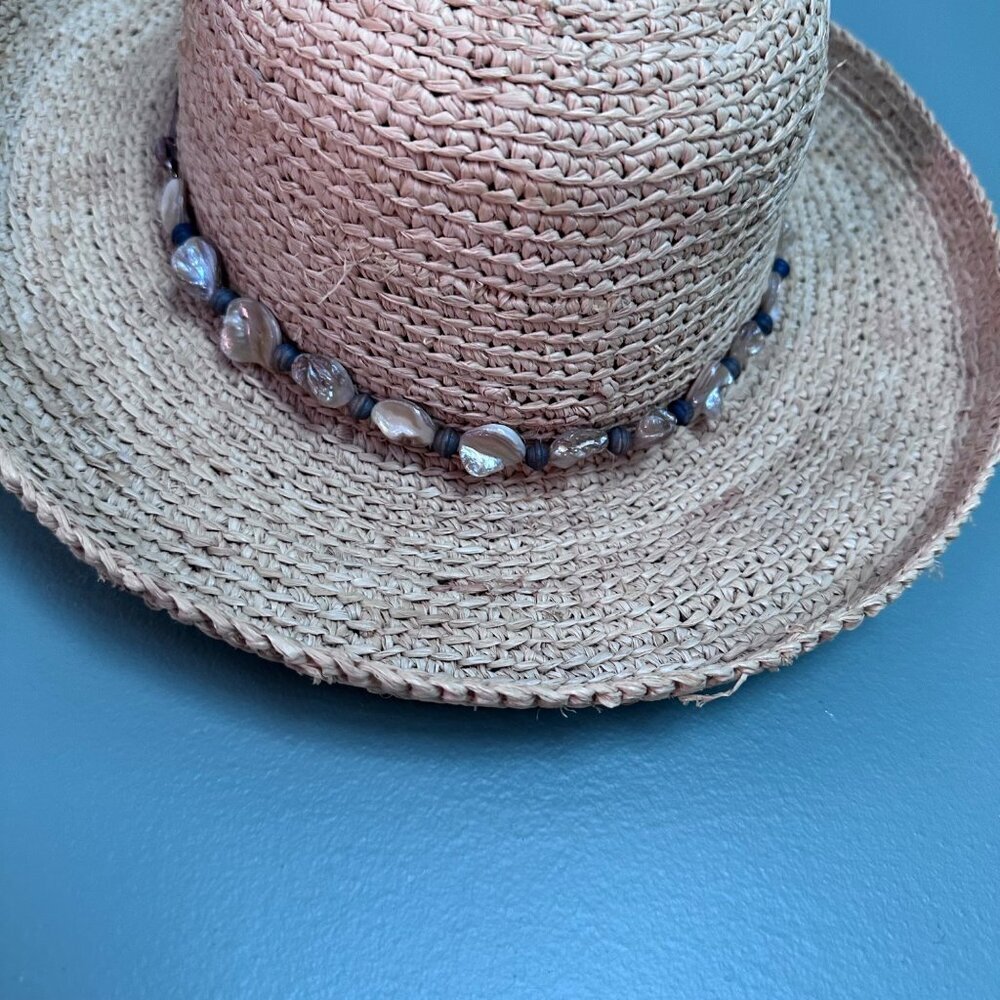 Scala Collezione Handcrafted Straw Hat Women’s Wide Brim Summer Sun Beach Resort - Picture 8 of 9